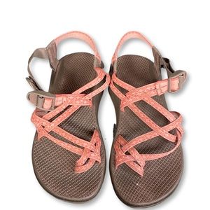 Chaco red/ dark brown gray sandals